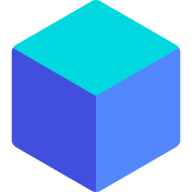 blue and teal cube