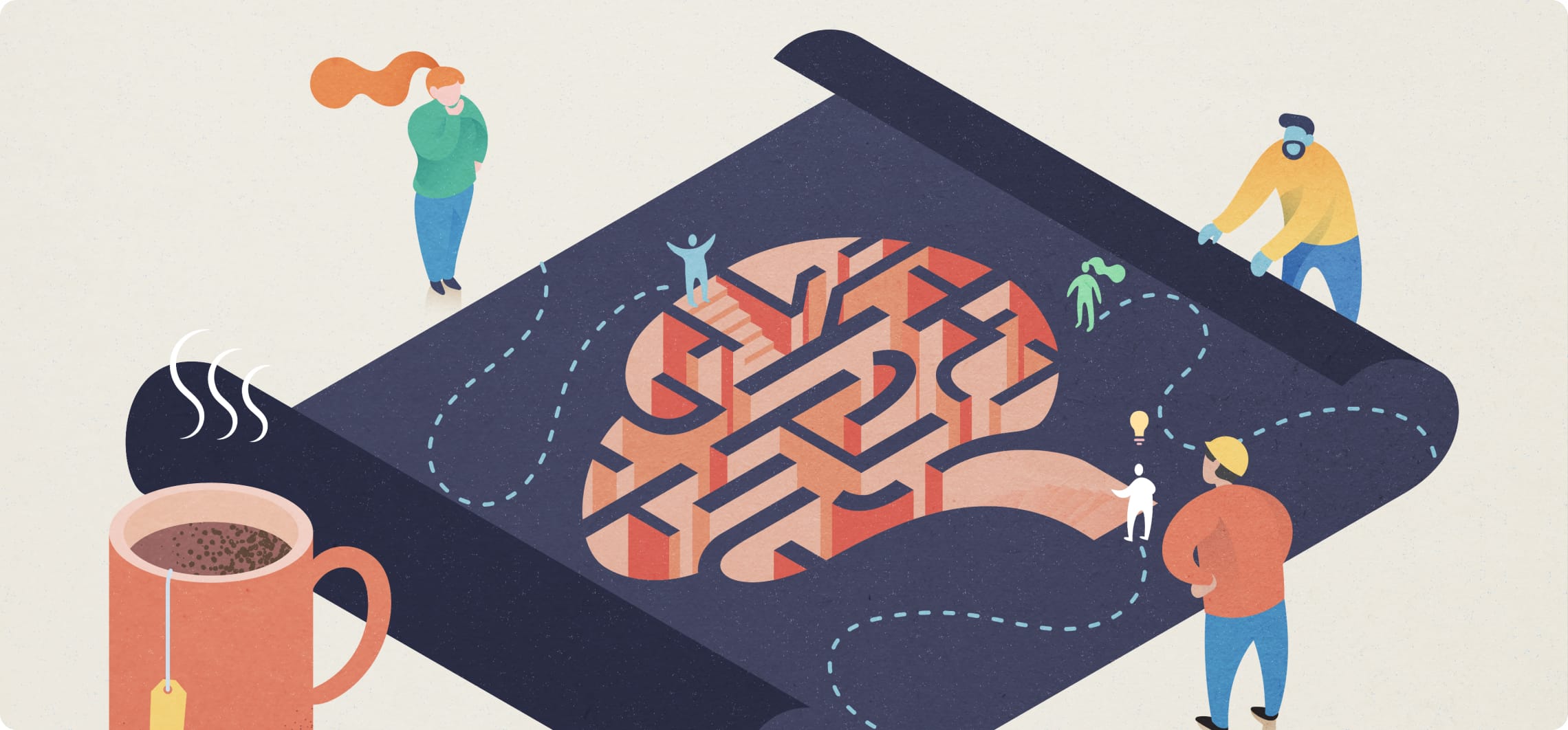 illustration of a brain on a paper