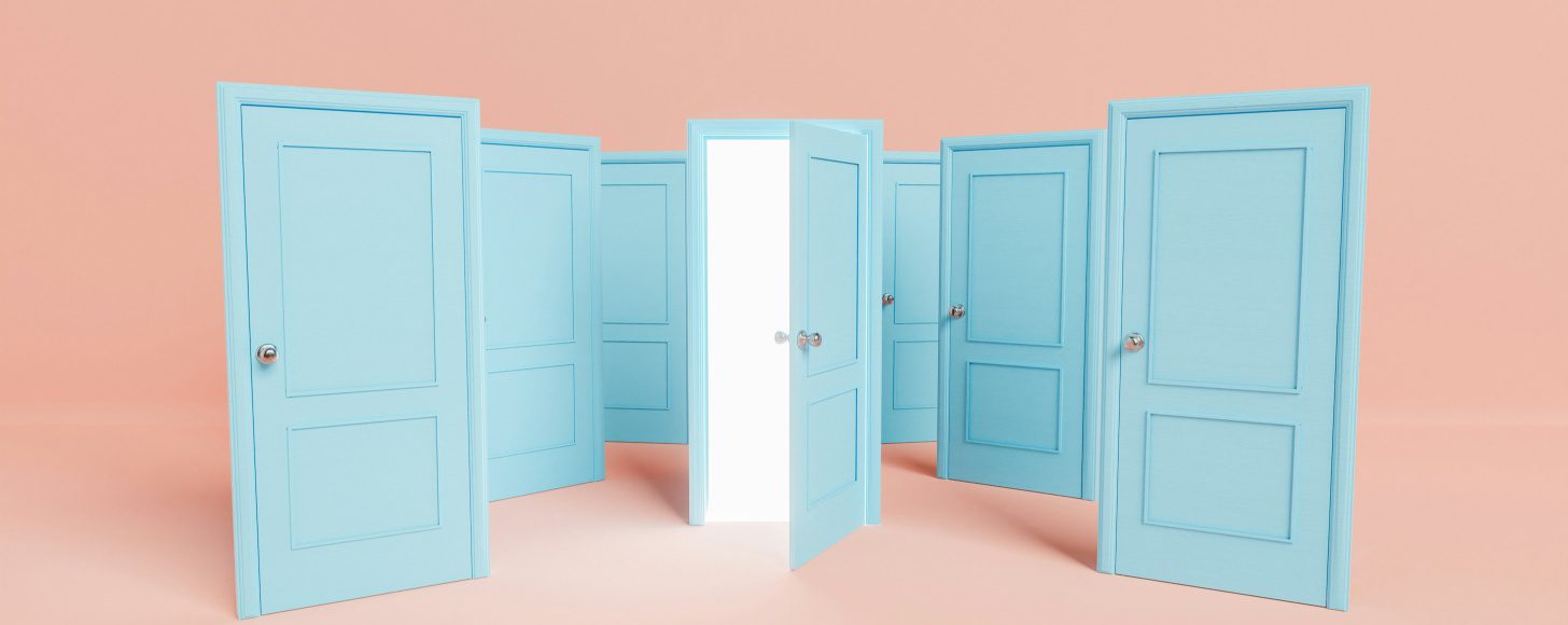 doors with multiple options one opened